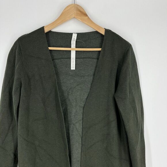 Lululemon Sweater Size 4 Womens Green City Street Cardigan Cashmere Blend Knit - Picture 2 of 8